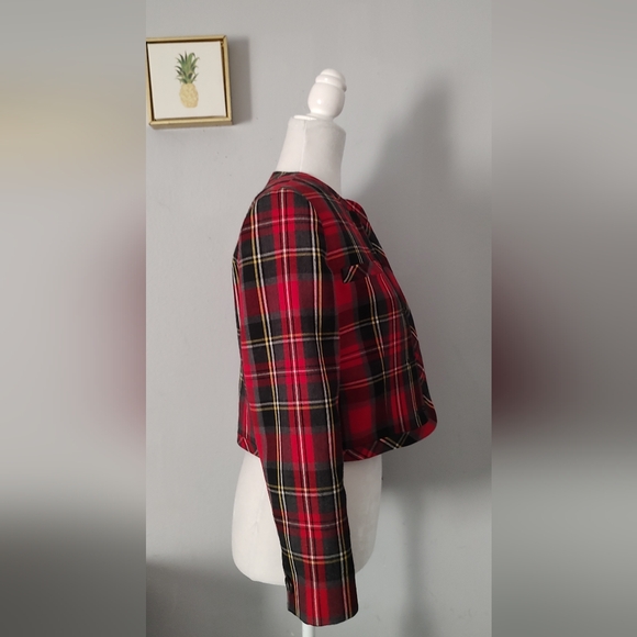 JH COLLECTIBLES Women Plaid Jacket Vintage Red Black Size 2 Exelente Condition - Picture 5 of 11